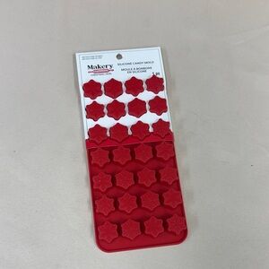 Makery Red Silicone Snowflake Candy Mold